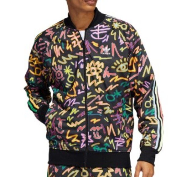 Adidas x Kris Andrew Small Black "Love Unites" Superstar Track Jacket (Size M) - Picture 3 of 11